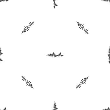 Müzik ses dalgaları sorunsuz siyah desen