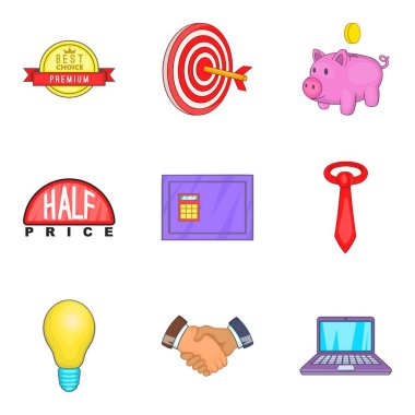 İlerleme Icons set, karikatür tarzı