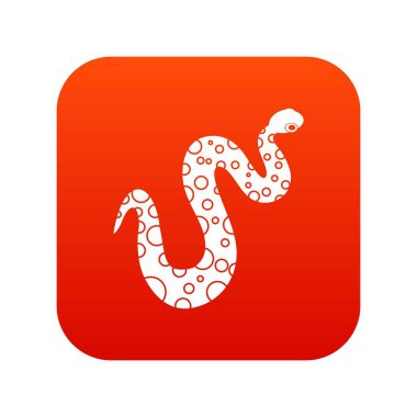 Noktalı yılan simgesi dijital kırmızı