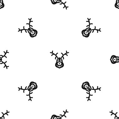 Noel geyiği desen sorunsuz siyah