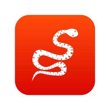 Kara Yılan kıvranma simgesi dijital kırmızı