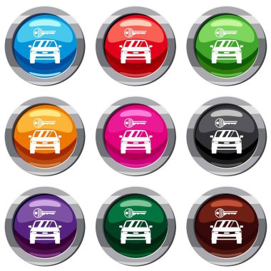 Araba ve anahtar 9 koleksiyonu ayarla