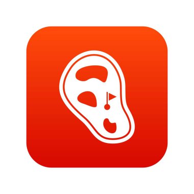 Golf Sahası alanı simgesi dijital kırmızı