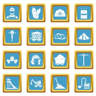 Madenci simgeler gök mavisi