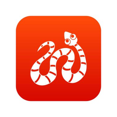 Siyah çizgili yılan simgesi dijital kırmızı