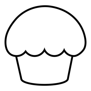 Sır cupcake simgesi, anahat çizgi stili