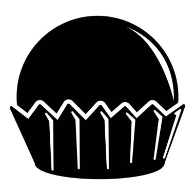 Cupcake simgesi, basit siyah stil