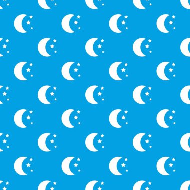 Kesintisiz mavi ay ve yıldız desen