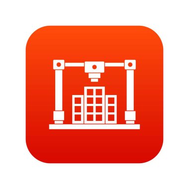 3d yazıcı Yazdırma düzeni simgesini sayısal binanın kırmızı