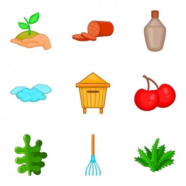 Ev boşlukları Icons set, karikatür tarzı