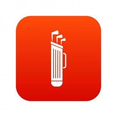 Golf kulüpleri çanta simgesi dijital kırmızı