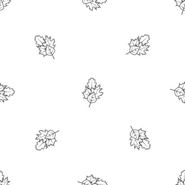 Leaves pattern seamless black clipart