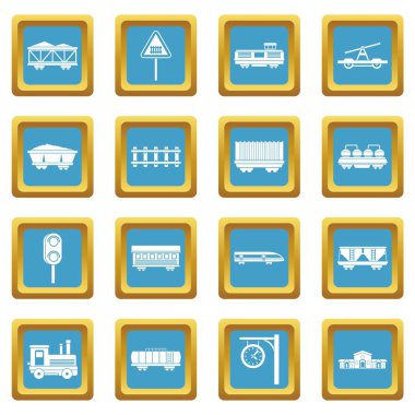 Demiryolu simgeler gök mavisi