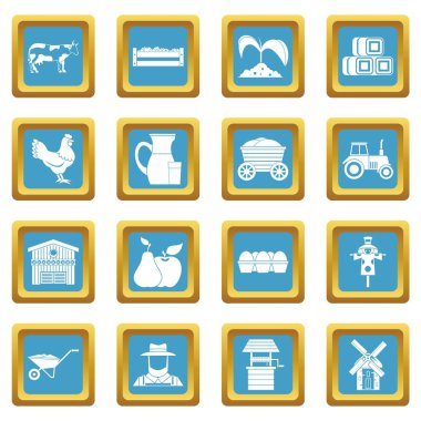 Çiftlik simgeler gök mavisi