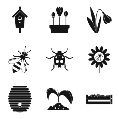 Kırpma Icons set, basit tarzı