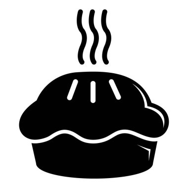 Sıcak kek simgesi, basit siyah stil