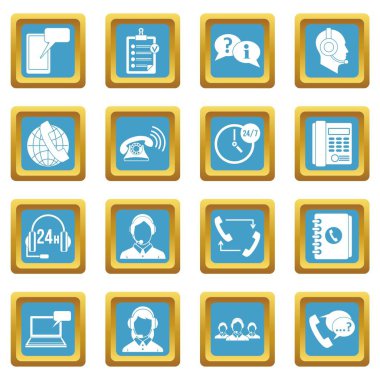 Çağrı Merkezi simgeleri simgeleri gök mavisi