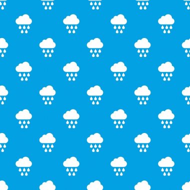 Bulut ile yağmur damla desen kesintisiz mavi
