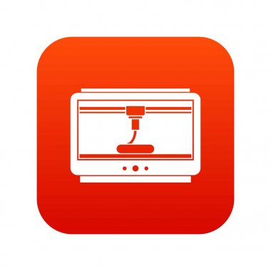 3D yazıcı Yazdırma Kupası simgesi dijital kırmızı