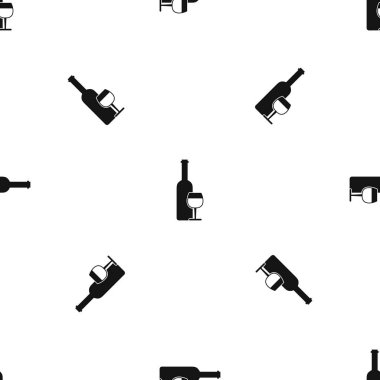 Şarap şişesi ve cam sorunsuz siyah desen