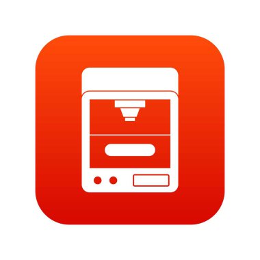 3D yazıcı simgesini dijital kırmızı