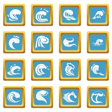 Deniz dalgaları simgeler gök mavisi