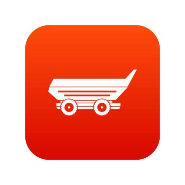 Araba römork simgesi dijital kırmızı