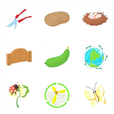 Tozlaşma Icons set, karikatür tarzı