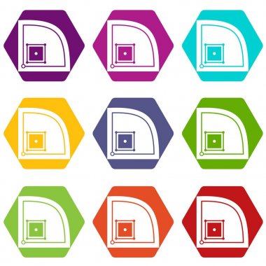 Renk altı yüzlü beyzbol alan simgesi ayarla