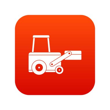 Kamyon kargo kaldırmak için simge dijital kırmızı