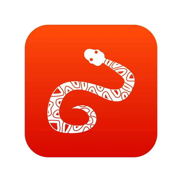 Icono de serpiente rojo digital — Vector de stock