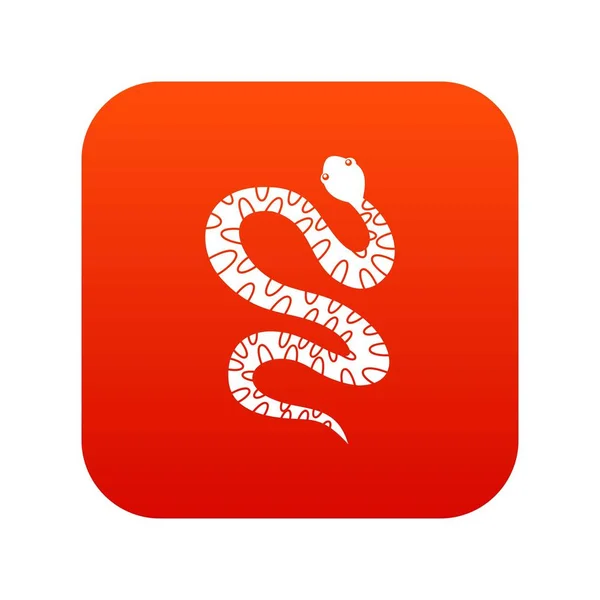 Negro serpiente retorciéndose icono digital rojo — Vector de stock