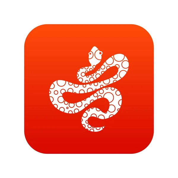 Nero punteggiato icona serpente digitale rosso — Vettoriale Stock