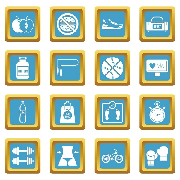 Sağlıklı yaşam simgeleri gök mavisi