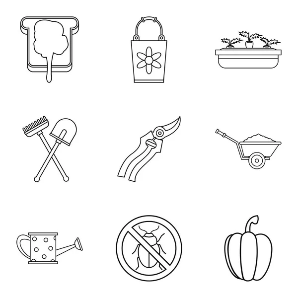 Sandwich iconen set, Kaderstijl — Stockvector