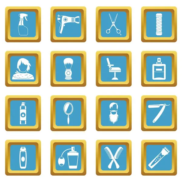 Kuaförlük simgeler gök mavisi