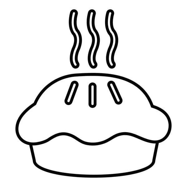 Иконка горячего кекса, стиль контура — стоковый вектор