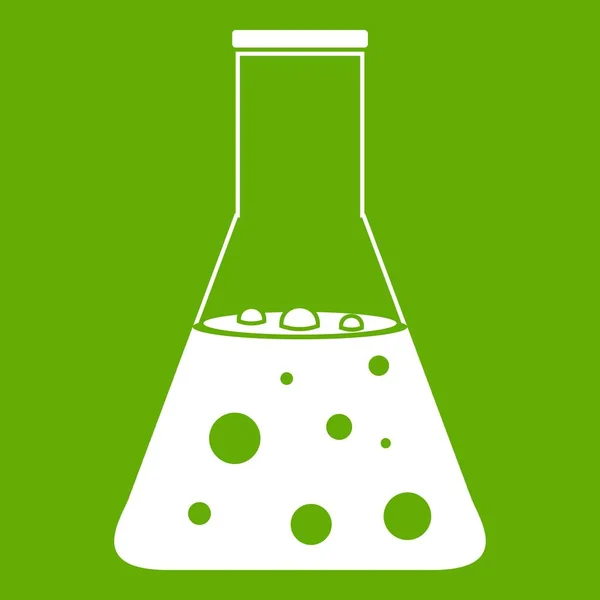 Ícone de frasco químico verde — Vetor de Stock