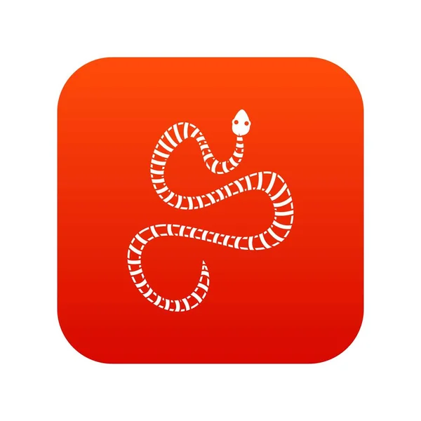 Beyaz çizgili yılan simgesi dijital kırmızı — Stok Vektör