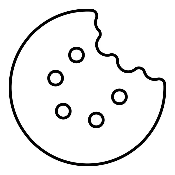 Icono de galletas de mordedura, estilo de línea de contorno — Archivo Imágenes Vectoriales
