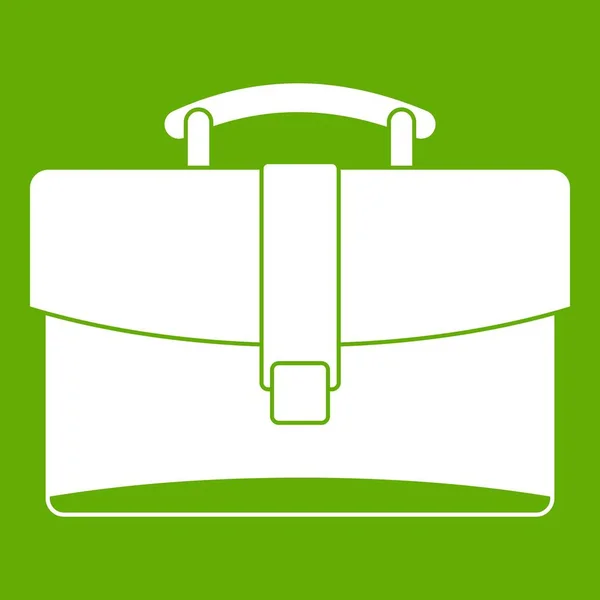 Шкіряний портфель значок зелений — стоковий вектор