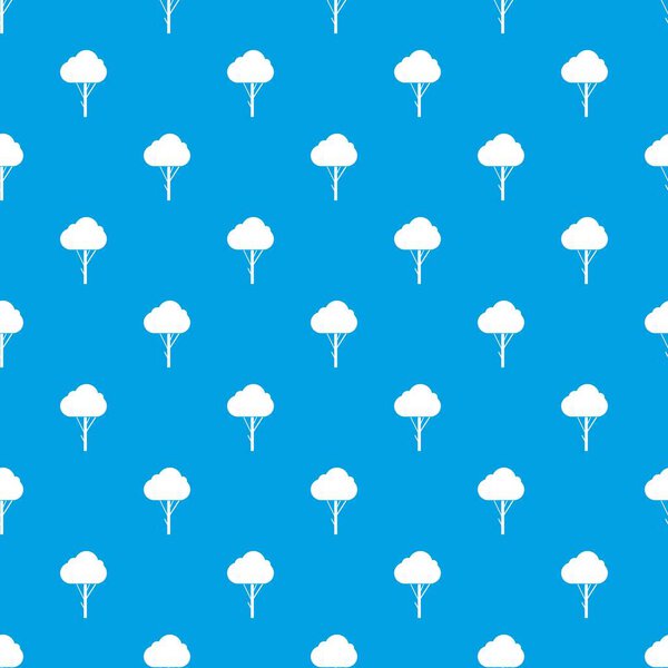 Tree pattern seamless blue
