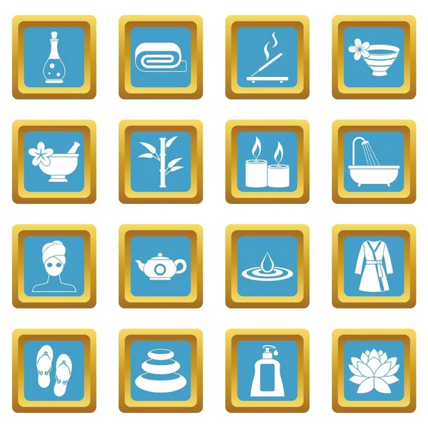 Spa tedavileri simgeler gök mavisi