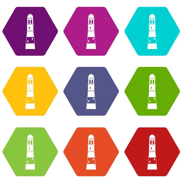 Цветной гексаэдр маяка — стоковый вектор