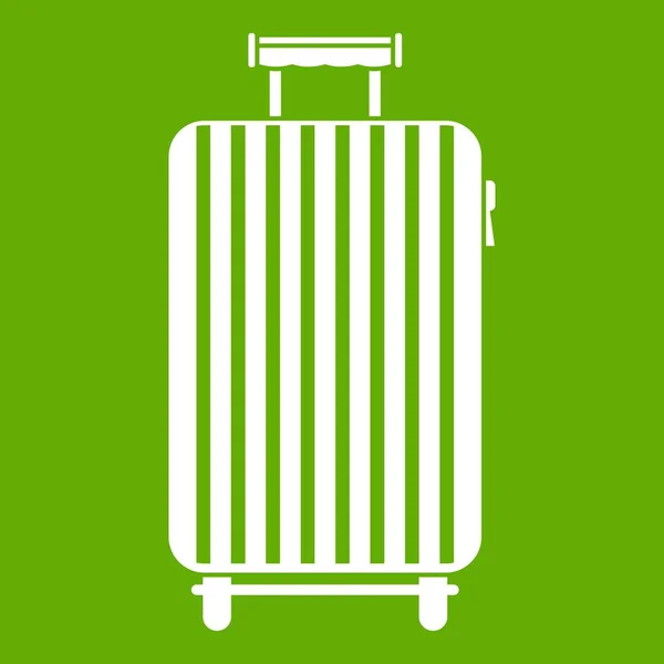 Valise sur roues icône vert — Image vectorielle