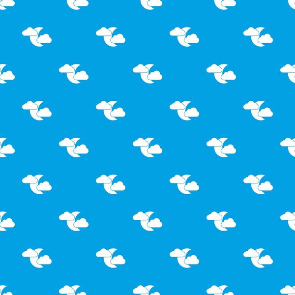 Moon and clouds pattern seamless blue
