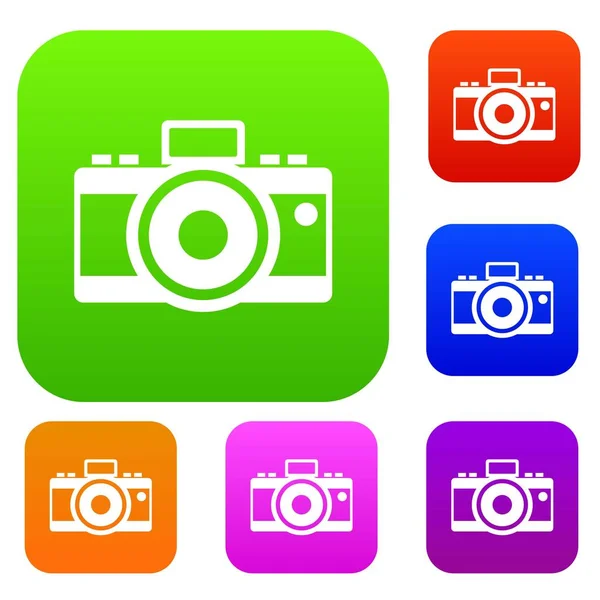 Photocamera set collection — Stock Vector