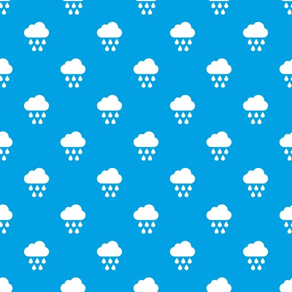 Bulut ile yağmur damla desen kesintisiz mavi — Stok Vektör