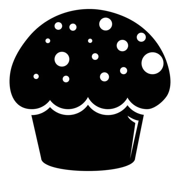 Vitrage icône cupcake, style noir simple — Image vectorielle