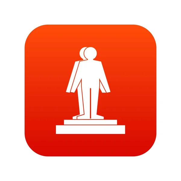 3D модель человека иконка цифровой красный — стоковый вектор